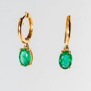 Green Drop Chandbali Earrings